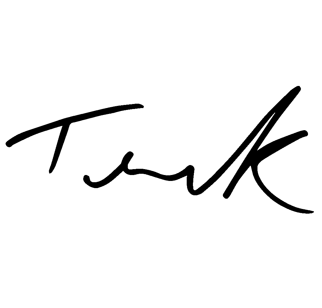 Signature de Tomek Rushka, artiste plasticien à Paris spécialisé en encre de Chine et sculpture contemporaine